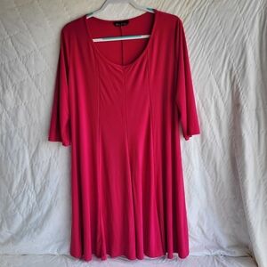 Tiffany And Grey Woman's Pleated Fushia Dress Size 1X